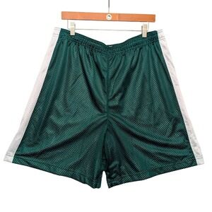 NWT Y2K Athletic Works Mesh Soccer Shorts Mens XL Hunter Green White AW106